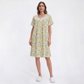 Womens Elegant Dreams Short Sleeve Floral Nightgown
