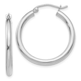 Gold Classics(tm) 14kt. White Gold 2.5mm Tube Hoop Earrings