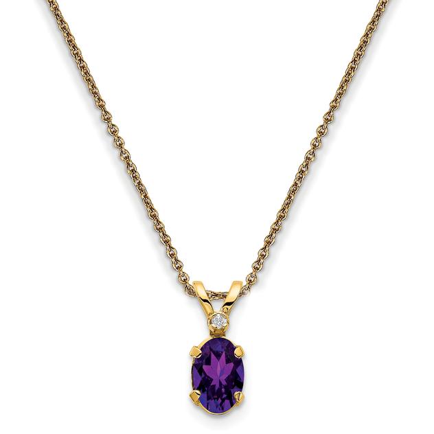 Gemstone Classics™ 14kt. Yellow Gold February Pendant Necklace