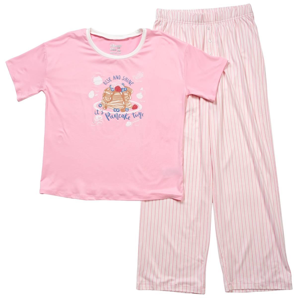 Girls (7-16) Sleep On It(R) 2pc. Short Sleeve Pancake Pajama Set