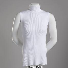 Plus Size Retrology Sleeveless Turtleneck Sweater
