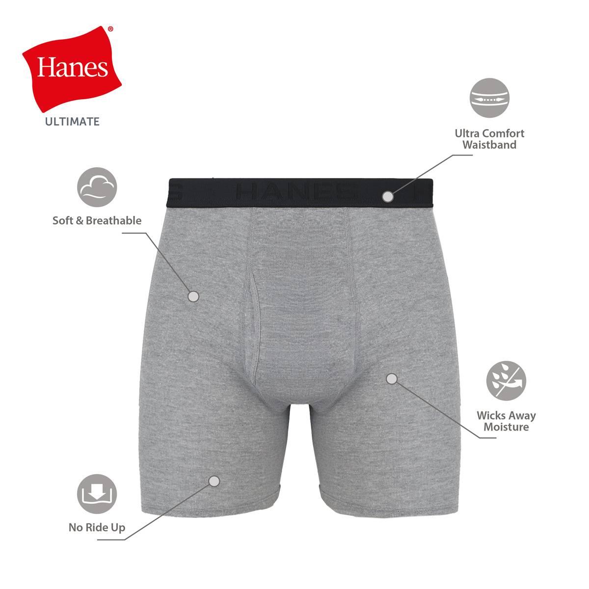 Mens Hanes Ultimate® Core 4pk. Boxer Briefs - Black/Grey/Teal