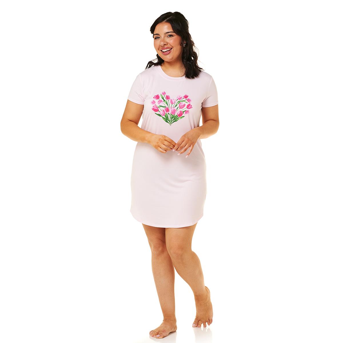 Womens Jaclyn Short Sleeve Tulip Bouquet Nightshirt
