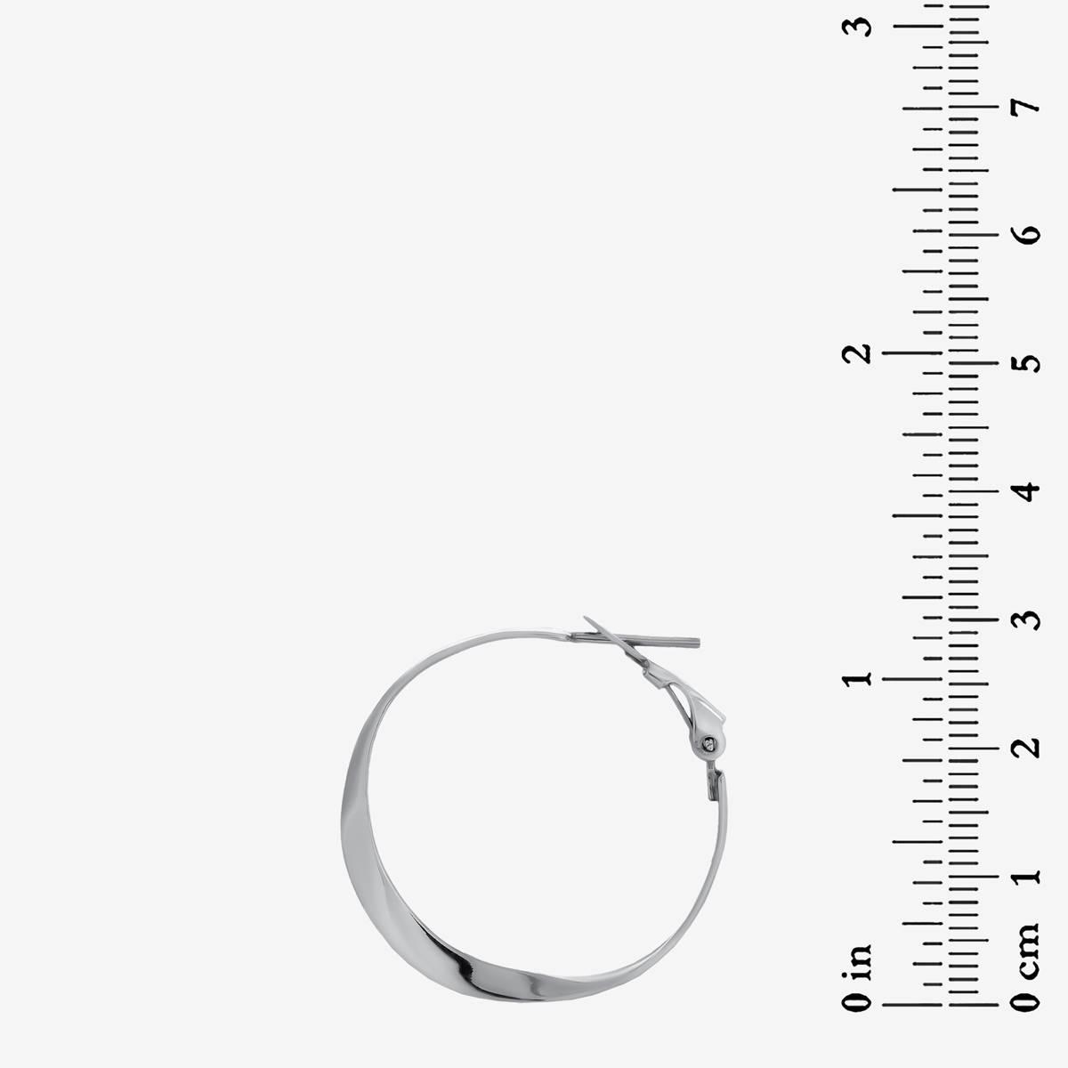 Forever New Sterling Silver Twisted Ribbon Hoop Earrings