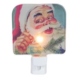 Northlight 4in. Red & Blue Santa Glass Christmas Night Light