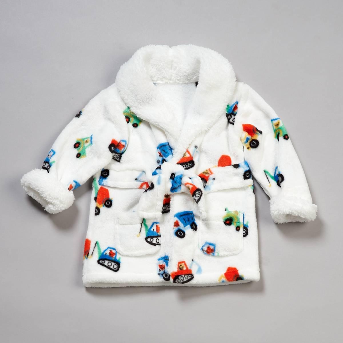 Baby Boy Little Celebrity(tm) Construction Vehicles Bathrobe