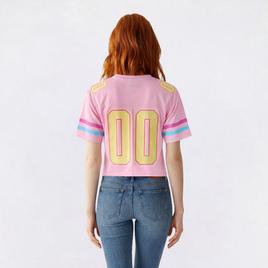 Juniors Freeze Stitch & Angel Mesh Crop Football Tee