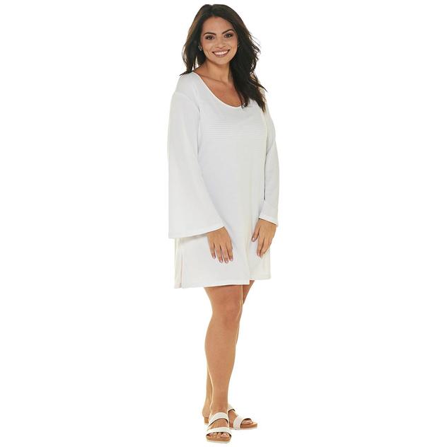 Plus Size J Valdi Bondi Bell Sleeve Scoop Neck Tunic Cover-Up