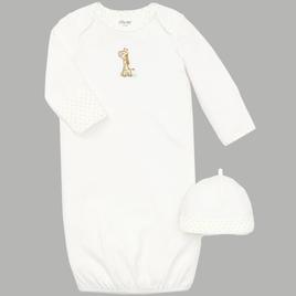 Baby Unisex (NB-3M) Little Me(R) Giraffe Nightgown & Hat Set