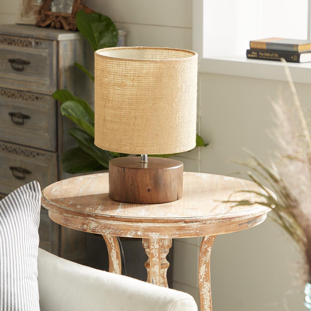 9th & Pike® Brown Wood Rustic Table Lamp