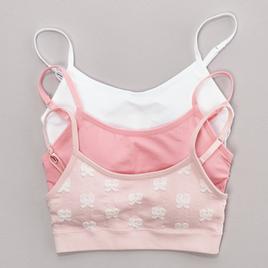 Girls (7-16) René Rofé® Gracie 3pk. Bow Jacquard Seamless Bras