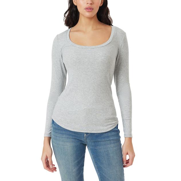 Juniors Wallflower Long Sleeve Scoop Neck Tunic Tee