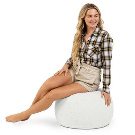 Jaxx Ellis Shearling Faux-Lamb Plush Ottoman Pouf