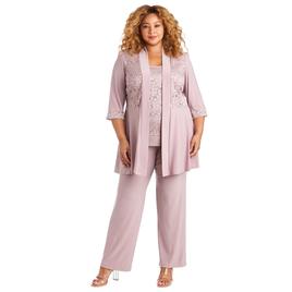 Plus Size R&M Richards Lace and Sequin Pants Set