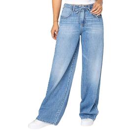 Juniors Celebrity Pink Ultra High Rise Tie Waist Wide Leg Jeans