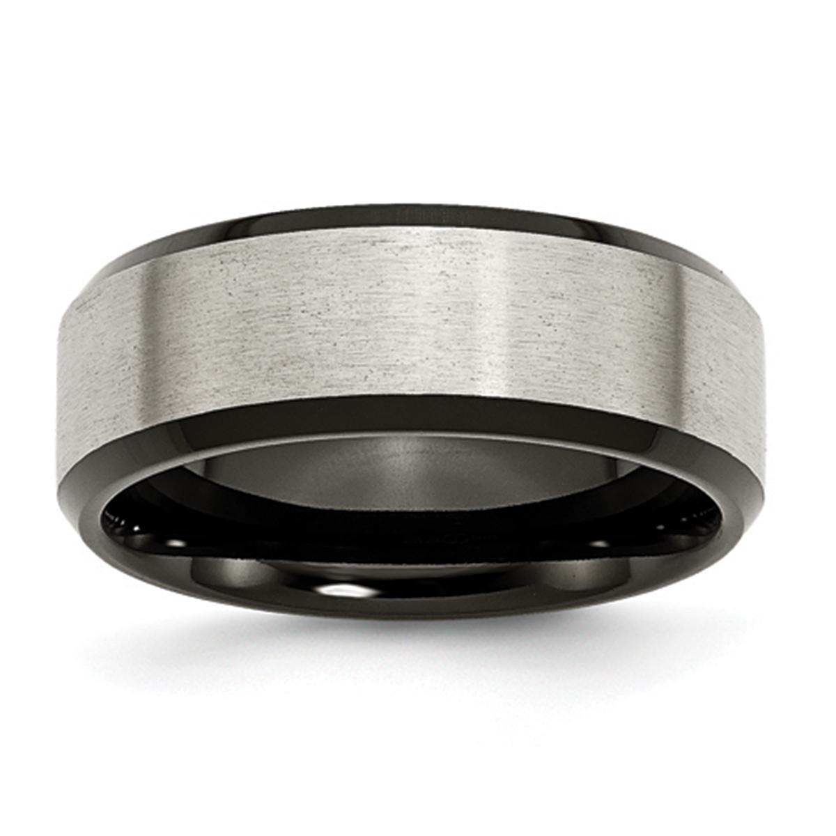 Mens Endless Affection(tm) 8mm Black IP-Plated 8mm Brushed Band