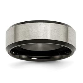 Mens Endless Affection(tm) 8mm Black IP-Plated 8mm Brushed Band