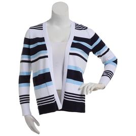 Womens Verve Ami Long Sleeve Variegated Stripe Cardigan