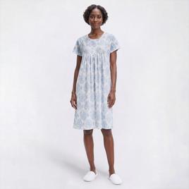 Womens Elizabeth & Nicole Floral Lace Trim Nightgown