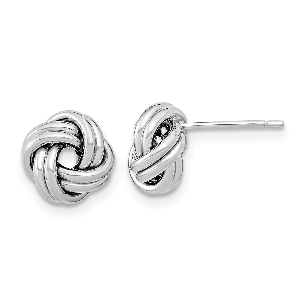 Gold Classics(tm) 9mm White Double Love Know Stud Earrings