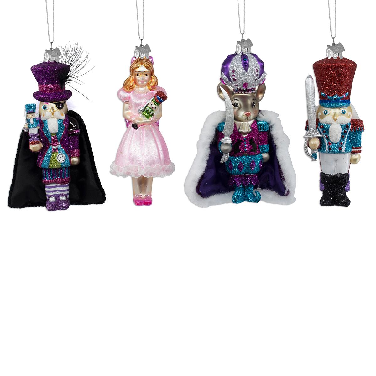 Kurt S. Adler 4pc. Noble Gems(tm) Glass Nutcracker Ornament Set