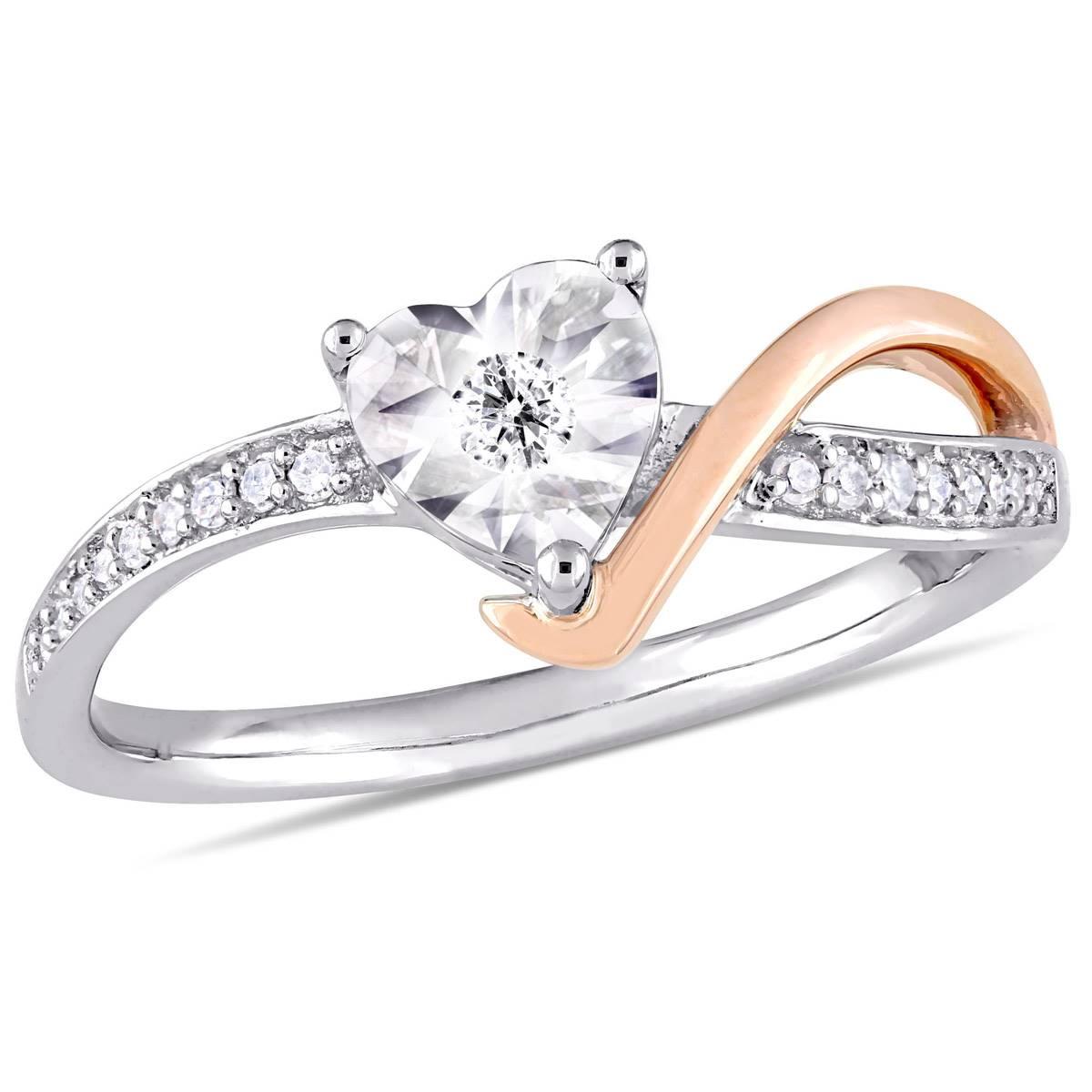 Diamond Classics(tm) 10kt. Two-Tone Gold 1/10ct. Diamond Heart Ring