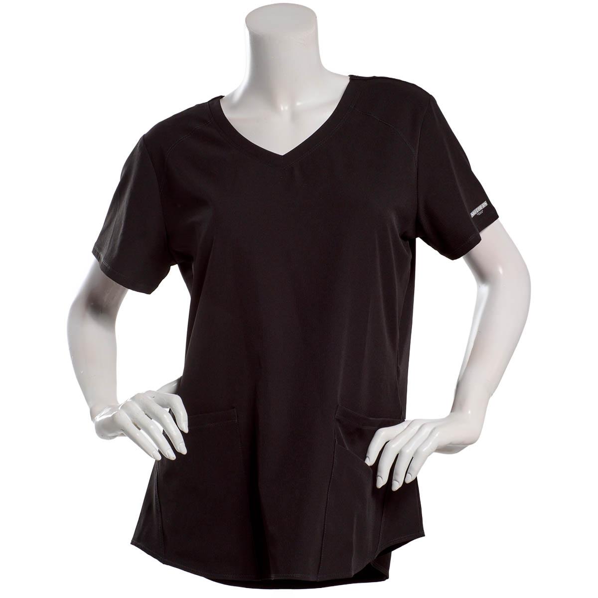 Womens Skechers Short Sleeve V-Neck Scrub Top with 3 Pockets