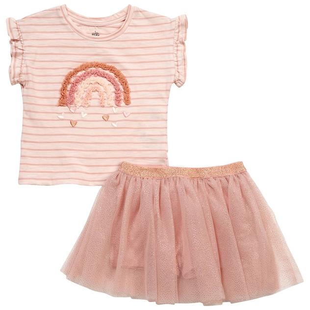 Girls (4-6x) Kids Headquarters® Rainbow Tulle Top & Skort Set