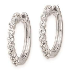 Pure Fire 14kt. White Gold 1/3ctw. Diamond Hinged Hoop Earrings
