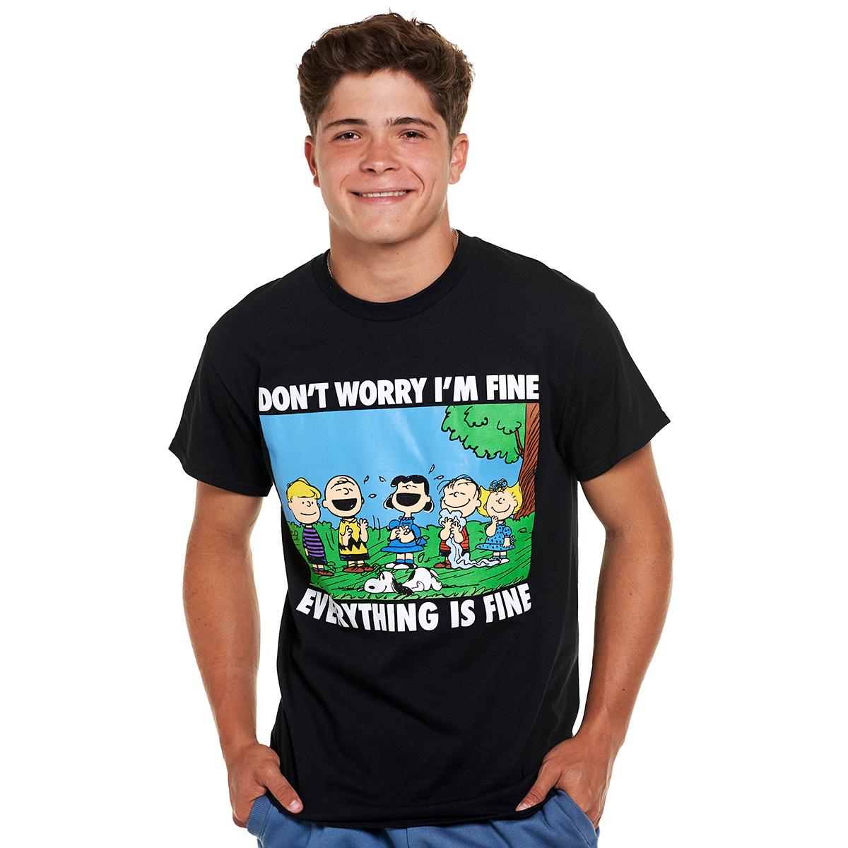 Young Mens Everything Is Fine Peanuts(tm) Graphic Tee