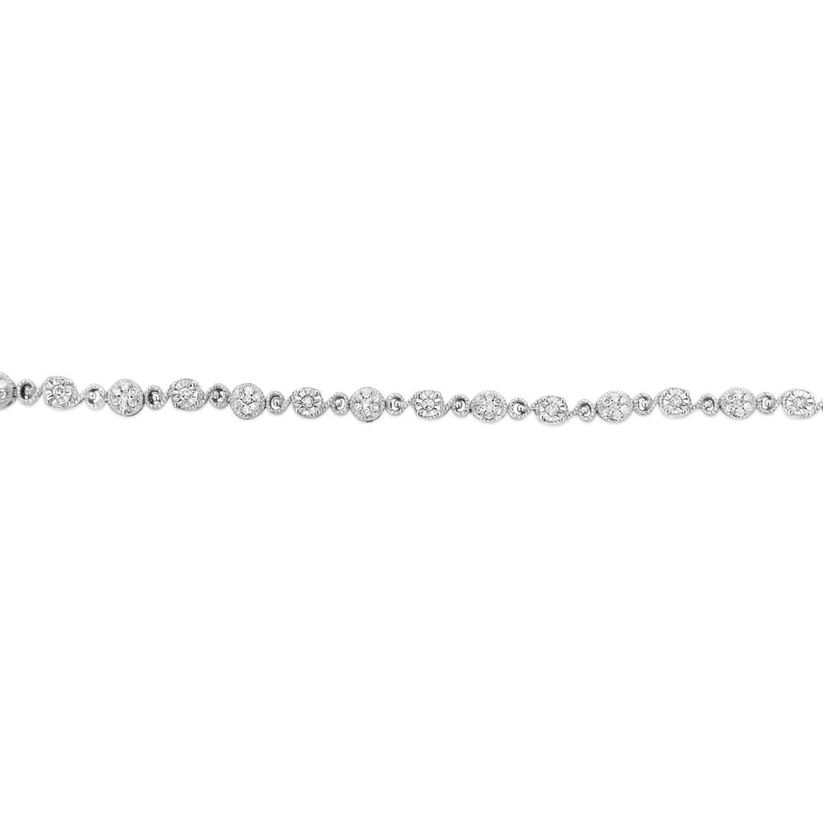 Haus of Brilliance 1.0ctw. Diamond Swirl Beaded Link Bracelet