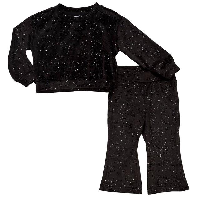 Baby Girl (12-24M) 90 Degree® by Reflex Velour Sparkle Jogger Set
