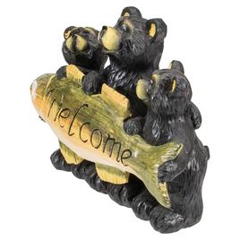 Northlight Seasonal 10in. Bear Family Welcome Sign Garden Statue
