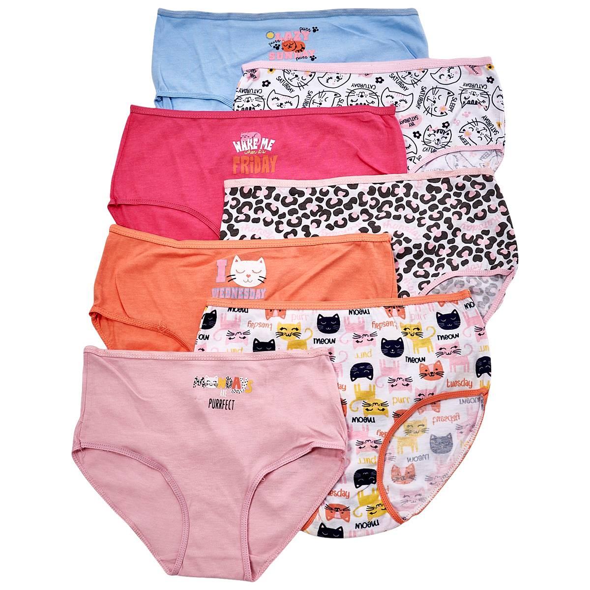 Girls René Rofé® Betty 7pk. Days of the Week Cotton Briefs