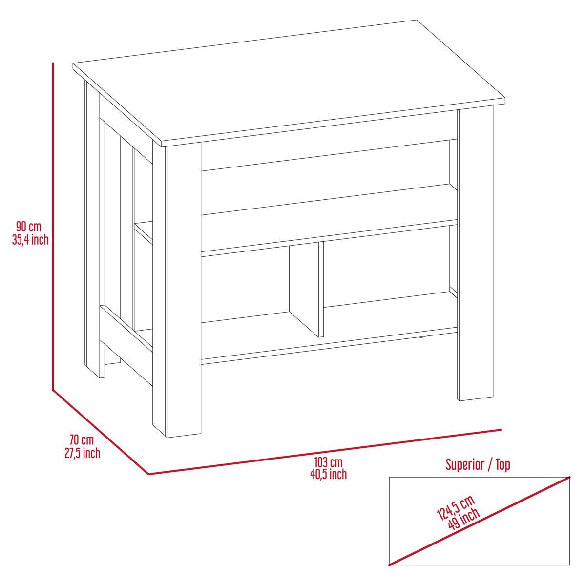 FM FURNITURE Brooklyn Ibiza Marble Top Kitchen Island