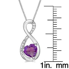 Gemminded  Sterling Silver 6mm Heart Amethyst Pendant
