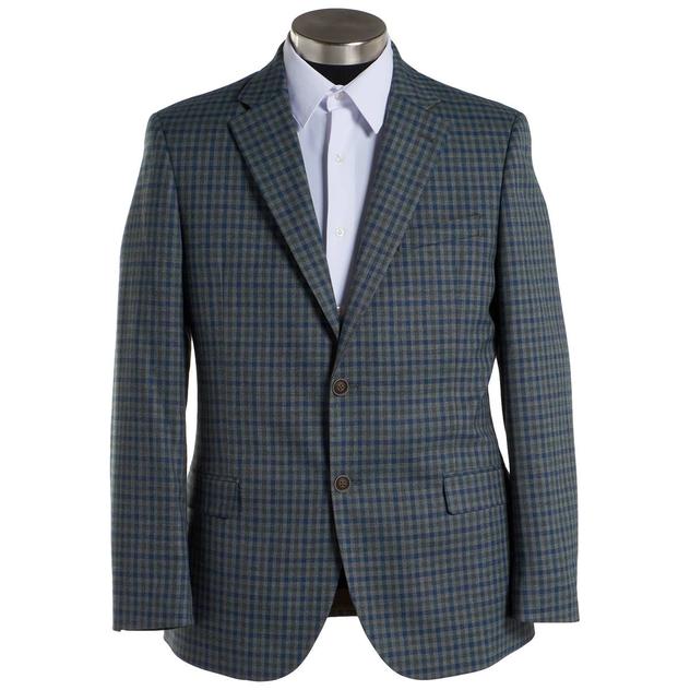 Mens Nautica Checkered Sport Coat - Blue/Green