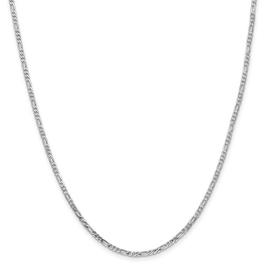 Gold Classics™ 2.25mm. 14k White Gold Flat Figaro Anklet