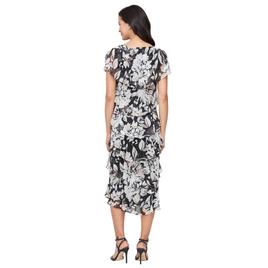 Womens SLNY Sleeveless Floral Tier Midi Dress