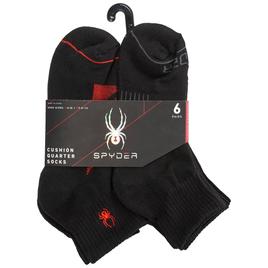 Mens Spyder 6pk. Quarter Socks - Black