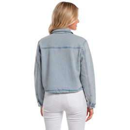 Womens Baccini Drawcord Waistband Cropped Denim Jacket
