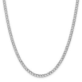 Mens Gold Classics(tm) 4.3mm. White Gold Semi Solid Curb Necklace