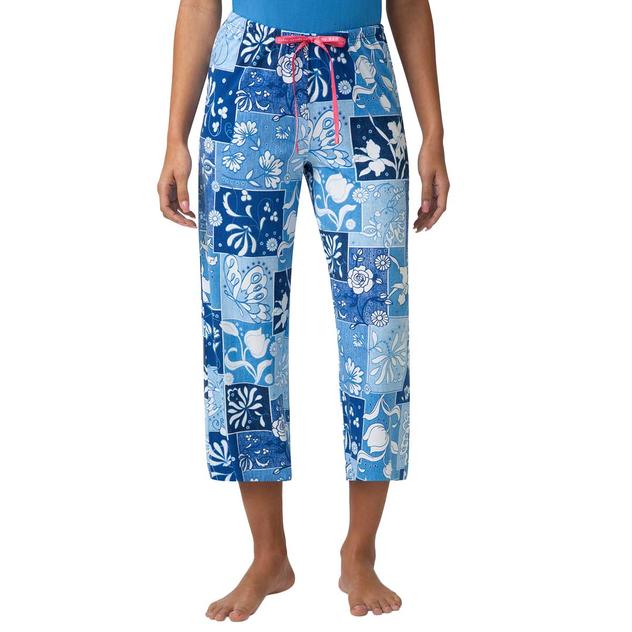 Womens HUE® Butterfly and Floral Patchwork Capri Pajama Pants