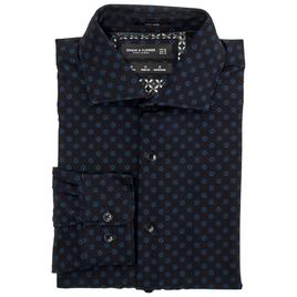 Mens Denim & Flower Floral Long Sleeve Dress Shirt - Black Floral
