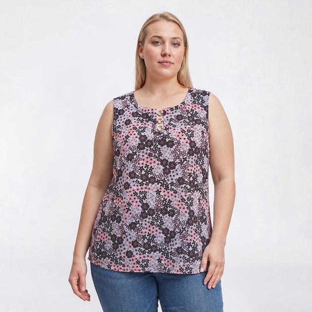 Plus Size Preswick & Moore® Sleeveless Ditsy Floral Rings Blouse