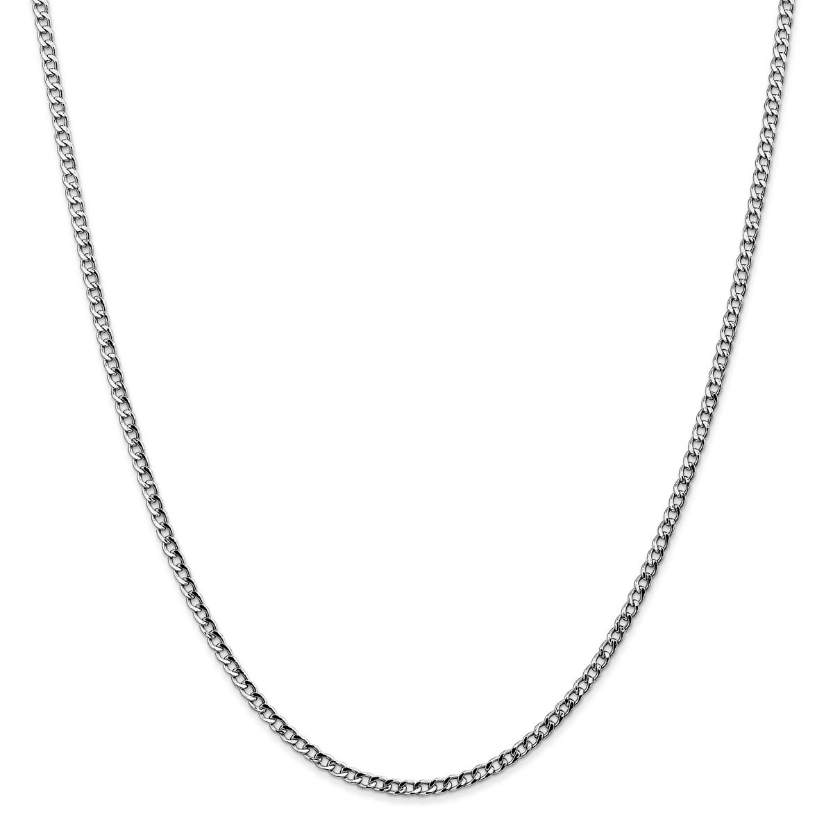 Gold Classics™ 2.5mm. White Gold Semi Solid Curb Bracelet