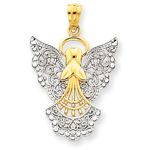 Gold Classics(tm) 14kt. Gold Filligree Angel Pendant
