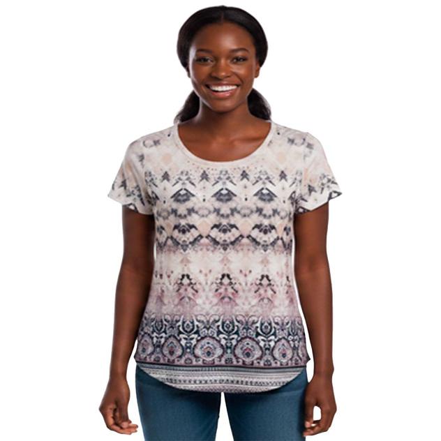 Womens OneWorld Sublimation Tribal Border Hem Abstract Tee