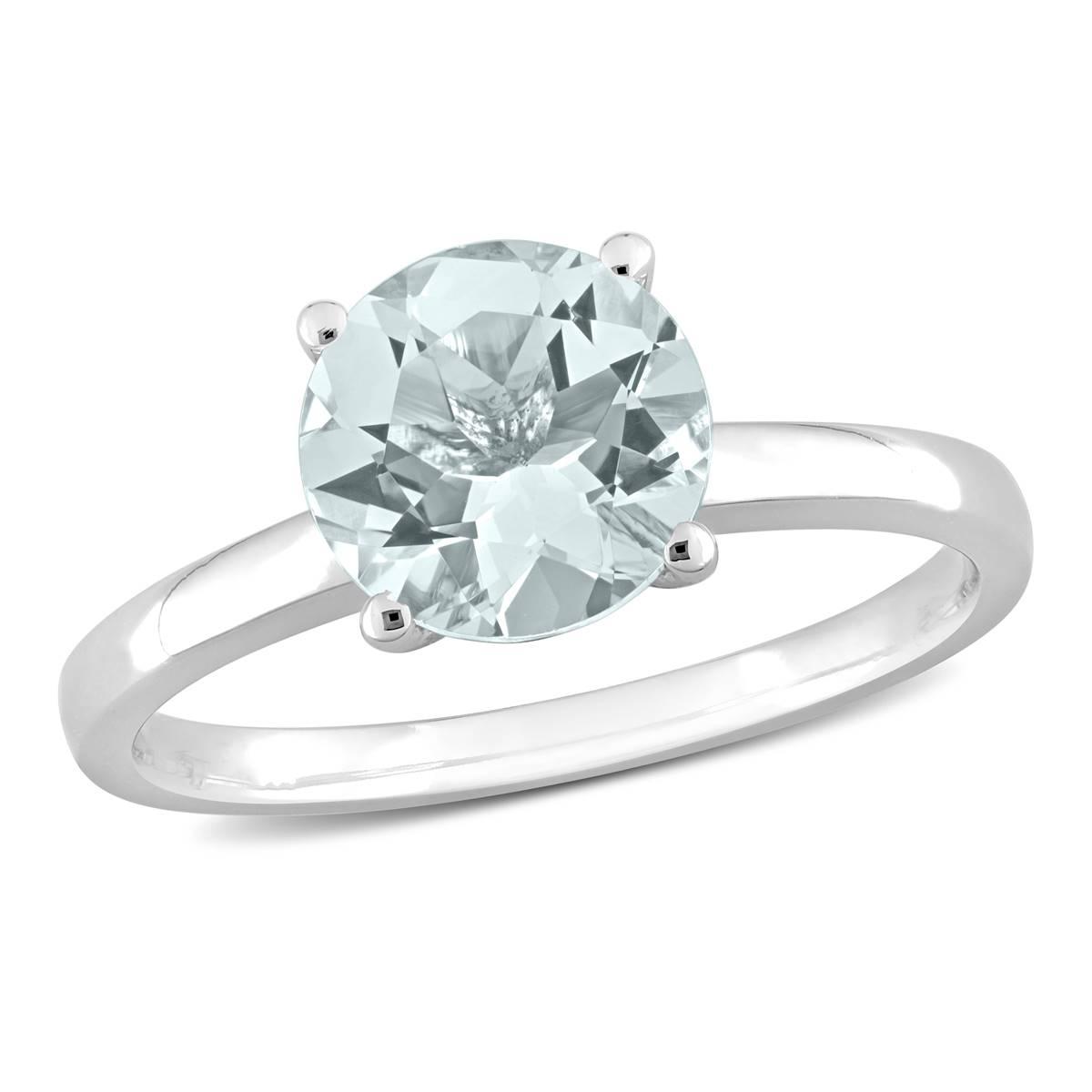Gemstone Classics(tm) 10kt. White Gold Aquamarine Solitaire Ring