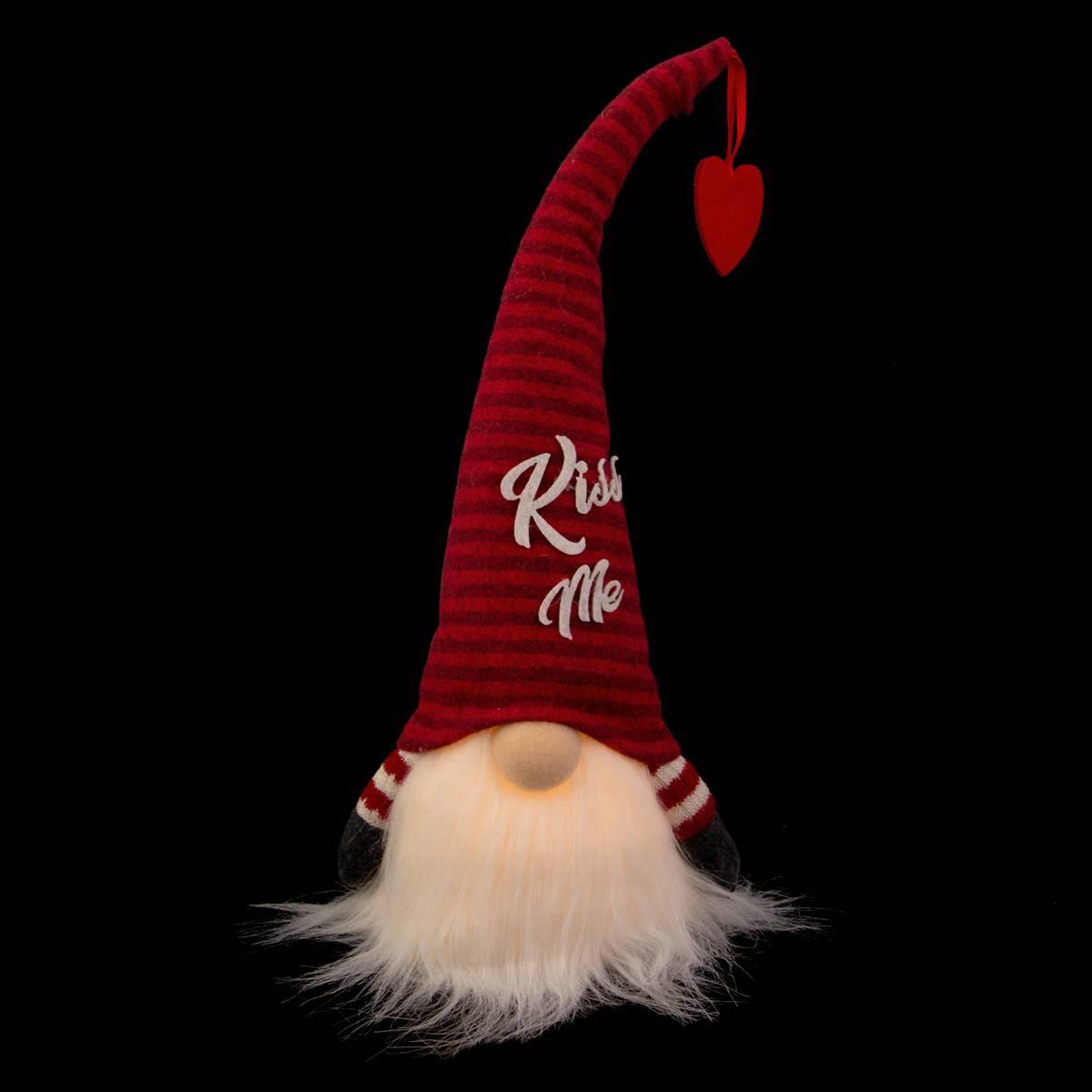 Northlight Seasonal LED Striped Kiss Me Valentine''s Day Gnome